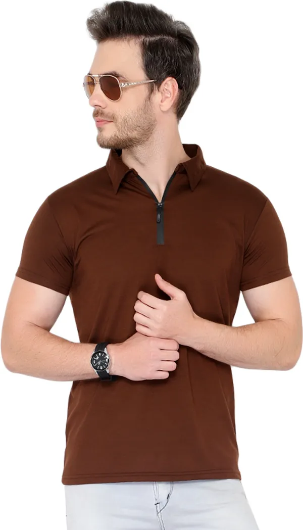Brown_Cotton_Solid_Polo_Neck_Regukar_Fit_T-Shirt_for_men