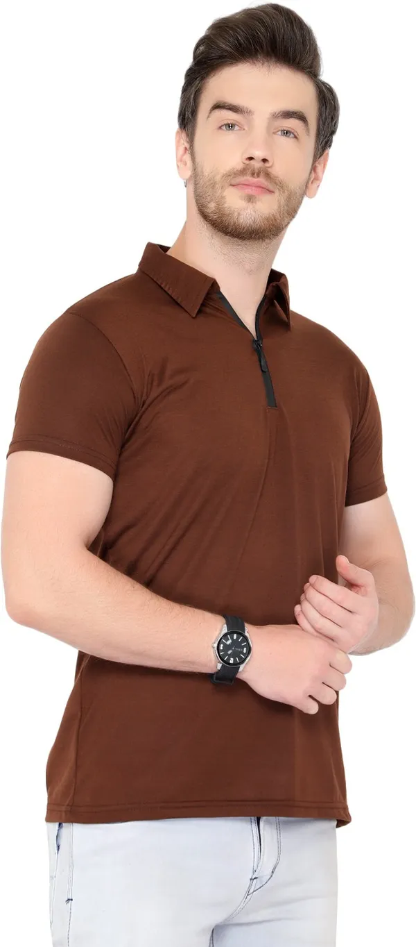 Brown_Cotton_Solid_Polo_Neck_Regukar_Fit_T-Shirt_for_men