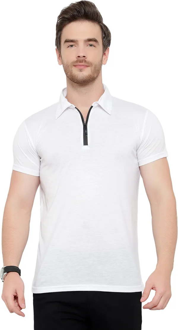 White_Cotton_Solid_Polo_Neck_Regukar_Fit_T-Shirt_for_men