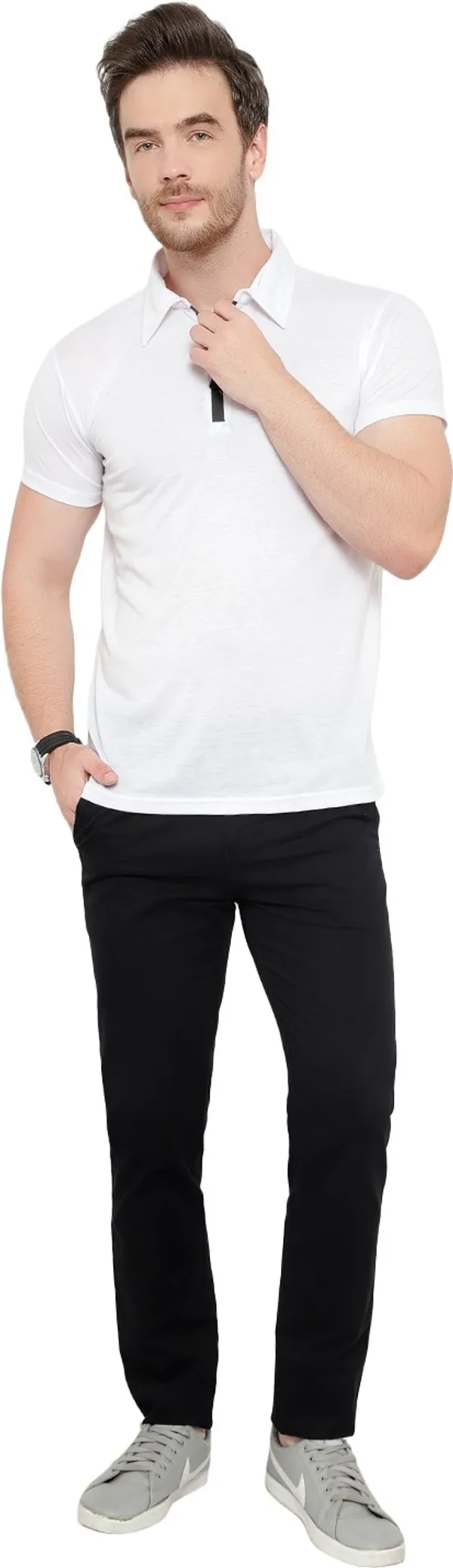 White_Cotton_Solid_Polo_Neck_Regukar_Fit_T-Shirt_for_men