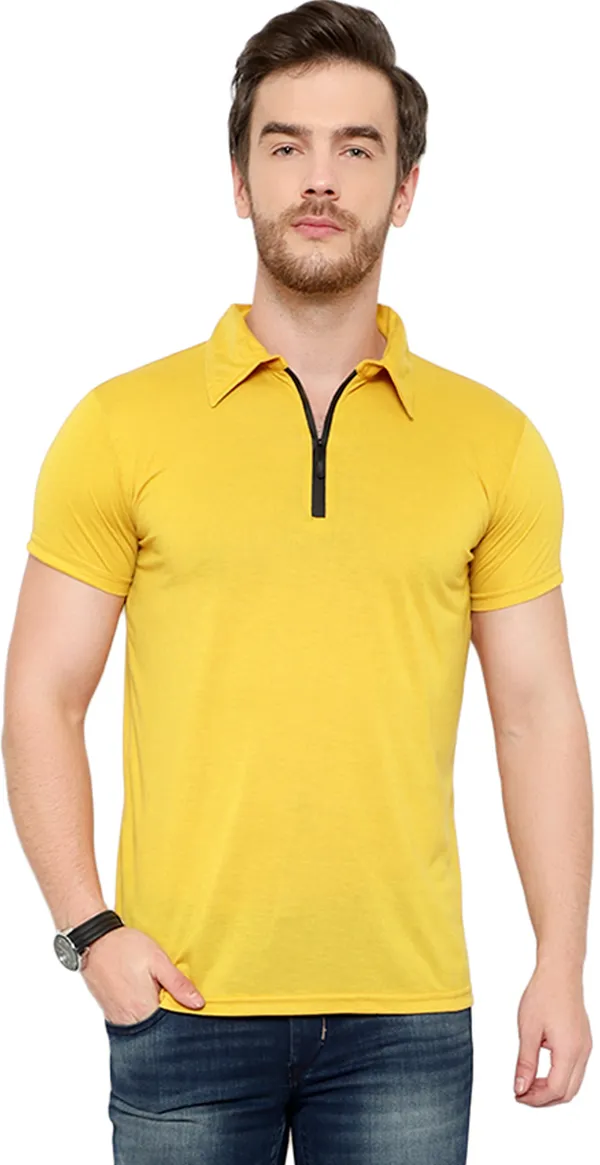 Yellow_Cotton_Solid_Polo_Neck_Regukar_Fit_T-Shirt_for_men