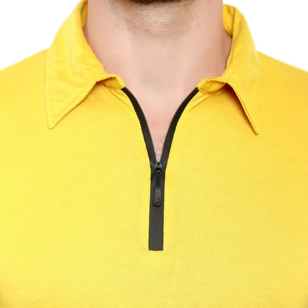 Yellow_Cotton_Solid_Polo_Neck_Regukar_Fit_T-Shirt_for_men