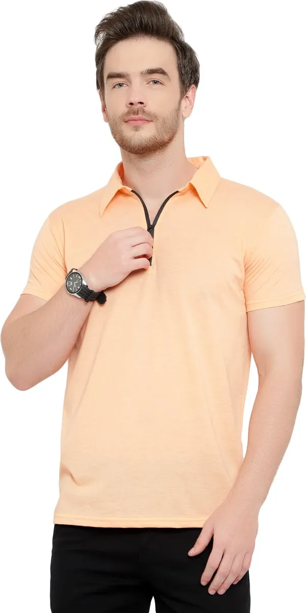 Beige_Cotton_Solid_Polo_Neck_Regukar_Fit_T-Shirt_For_Men