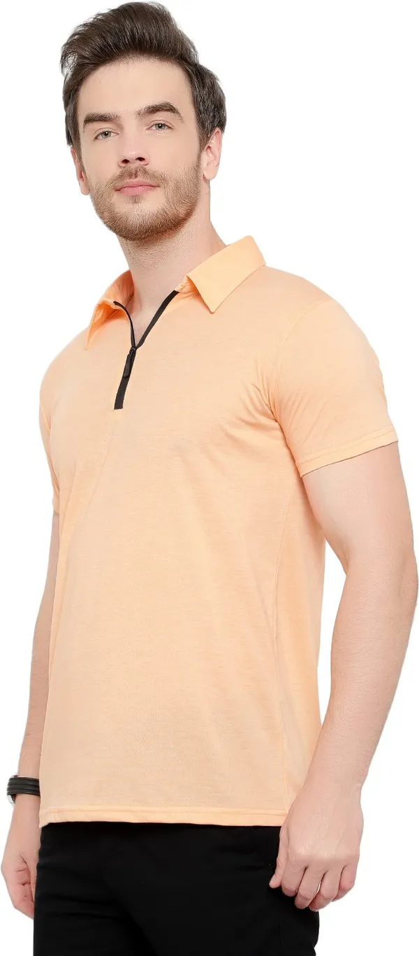 Beige_Cotton_Solid_Polo_Neck_Regukar_Fit_T-Shirt_For_Men