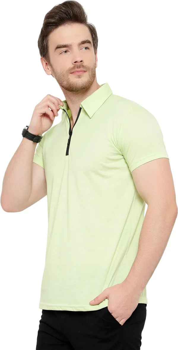 Green_Cotton_Solid_Mandarin_Collar_Regukar_Fit_T-Shirt_for_men