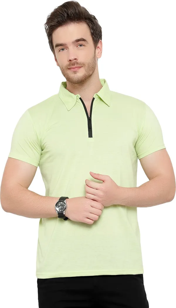 Green_Cotton_Solid_Mandarin_Collar_Regukar_Fit_T-Shirt_for_men