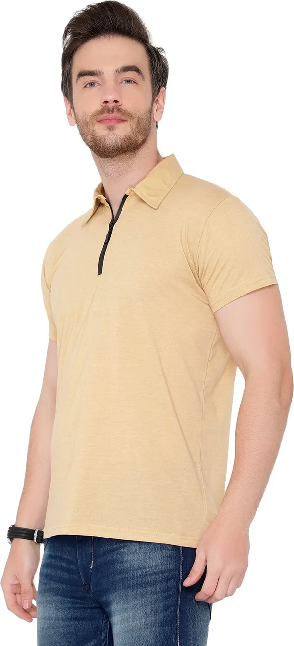 Beige_Cotton_Solid_Polo_Neck_Regukar_Fit_T-Shirt_For_Men