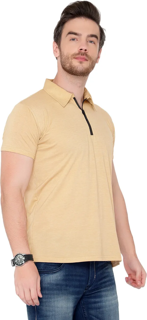 Beige_Cotton_Solid_Polo_Neck_Regukar_Fit_T-Shirt_For_Men