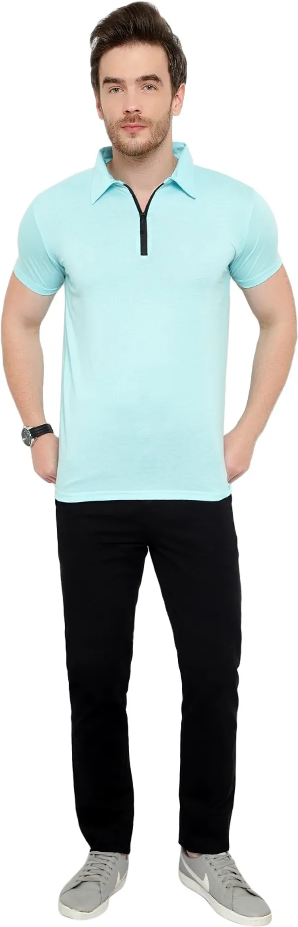 Blue_Cotton_Solid_Polo_Neck_Regukar_Fit_T-Shirt_for_men
