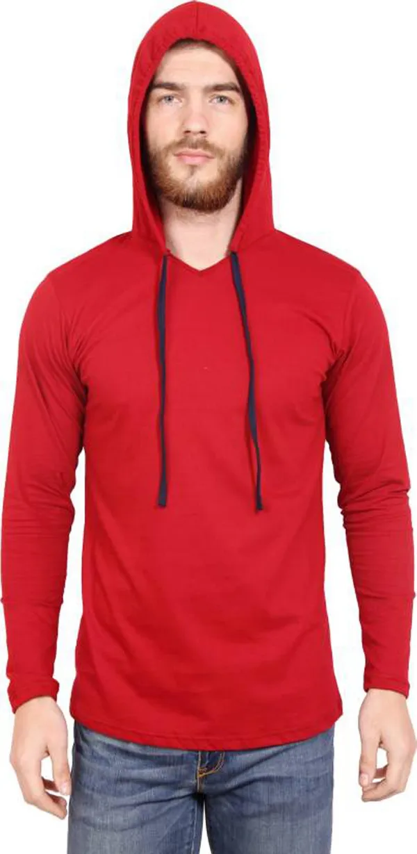 Red_Cotton_Solid_Hooded_Neck_Regukar_Fit_T-Shirt_for_men