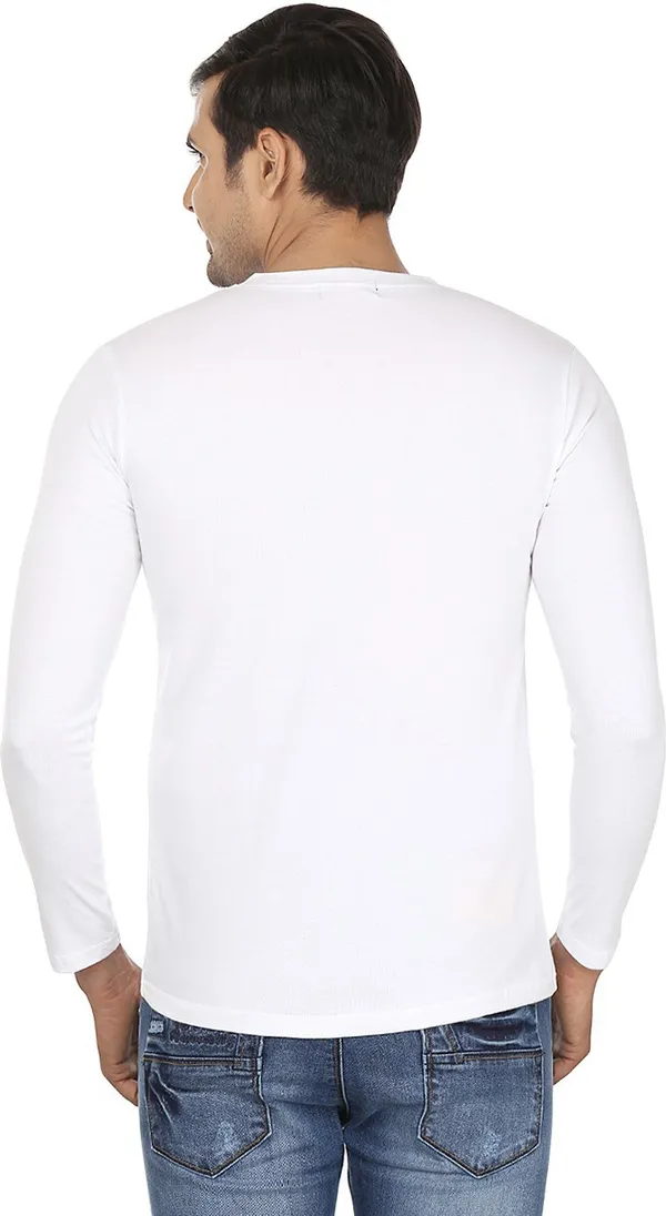 White_Cotton_Solid_Henley_Neck_Regukar_Fit_T-Shirt_For_Men