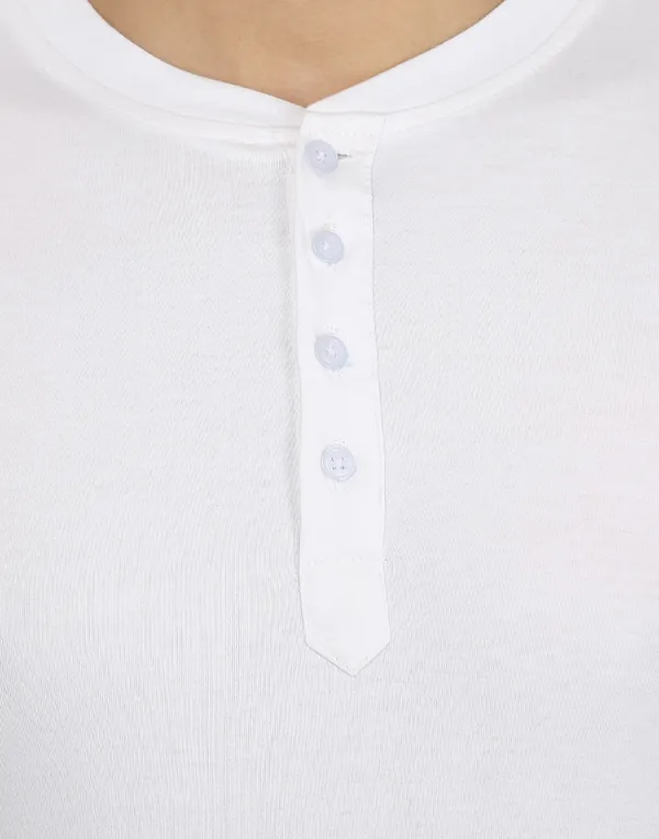 White_Cotton_Solid_Henley_Neck_Regukar_Fit_T-Shirt_For_Men