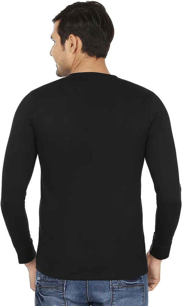 Black_Cotton_Solid_Henley_Neck_Regukar_Fit_T-Shirt_For_Men