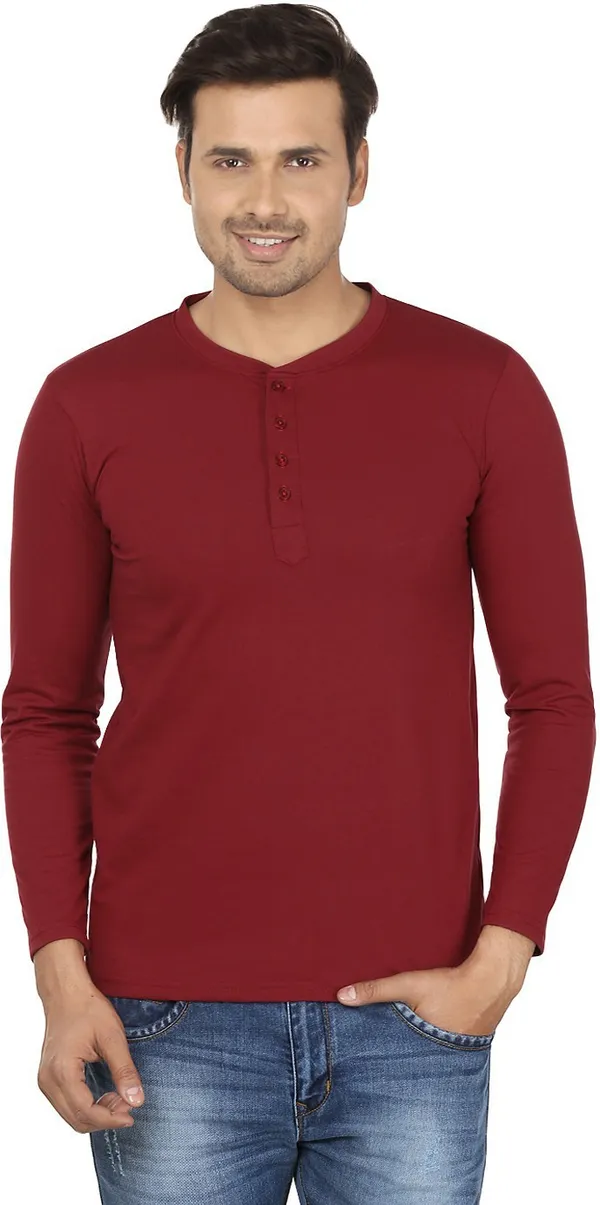 Maroon_Cotton_Solid_Henley_Neck_Regukar_Fit_T-Shirt_for_men