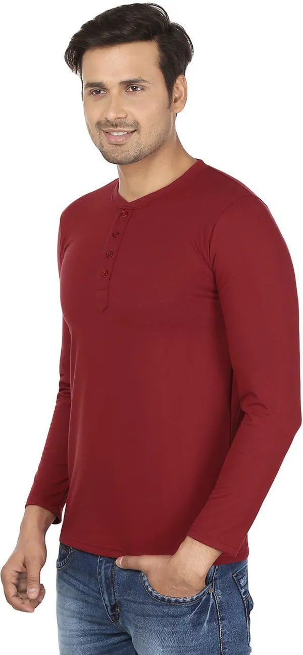Maroon_Cotton_Solid_Henley_Neck_Regukar_Fit_T-Shirt_for_men