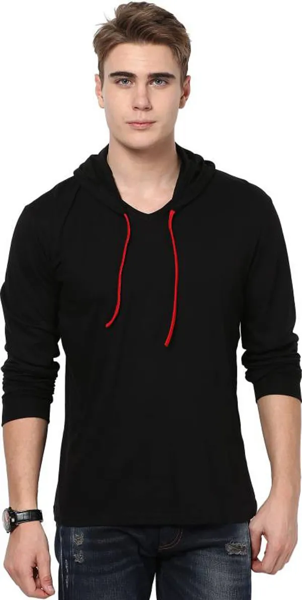 Black_Cotton_Solid_Hooded_Neck_Regukar_Fit_T-Shirt_for_men