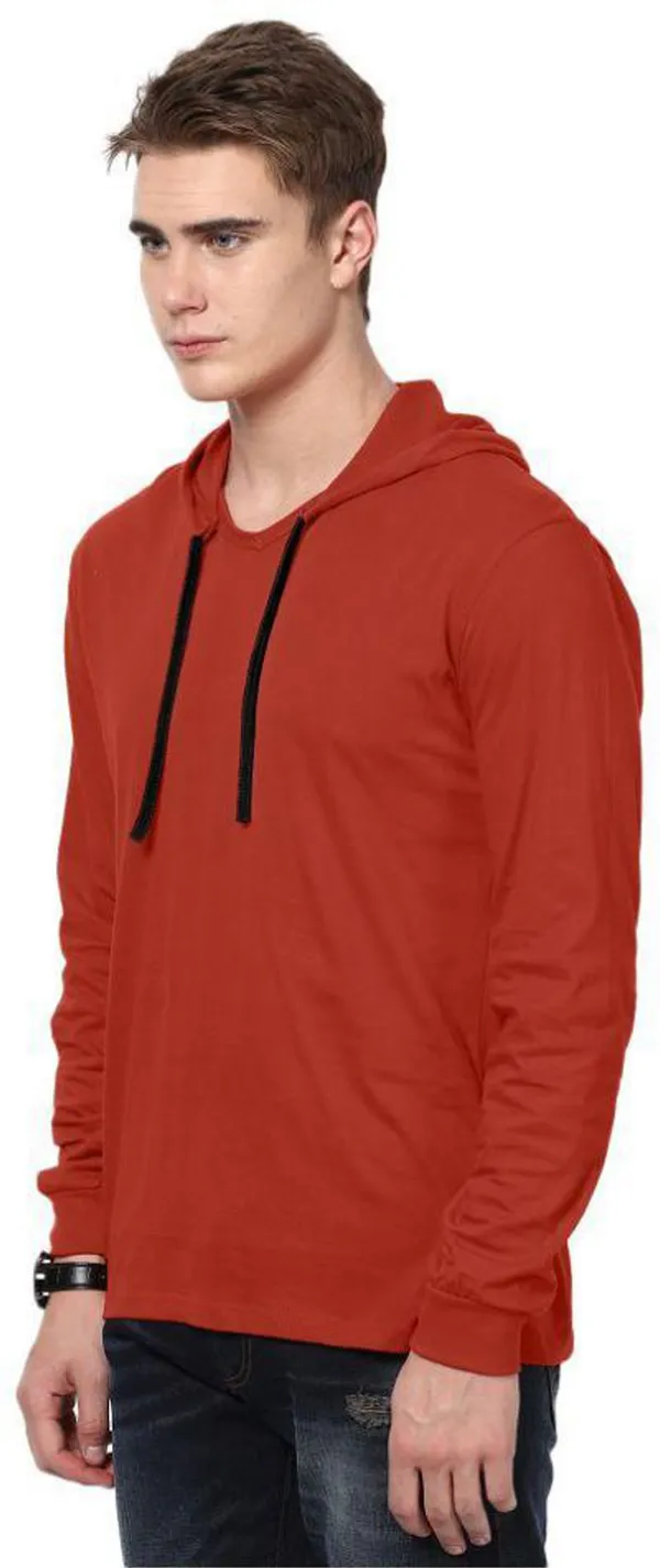 Red_Cotton_Solid_Hooded_Neck_Regukar_Fit_T-Shirt_for_men