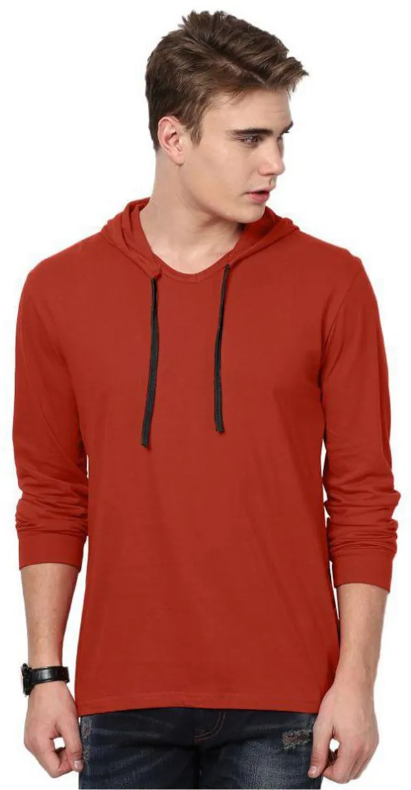 Red_Cotton_Solid_Hooded_Neck_Regukar_Fit_T-Shirt_for_men