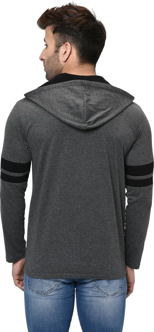 Black_&_Grey_Printed_Hooded_Neck_Regukar_Fit_T-Shirt_For_Men