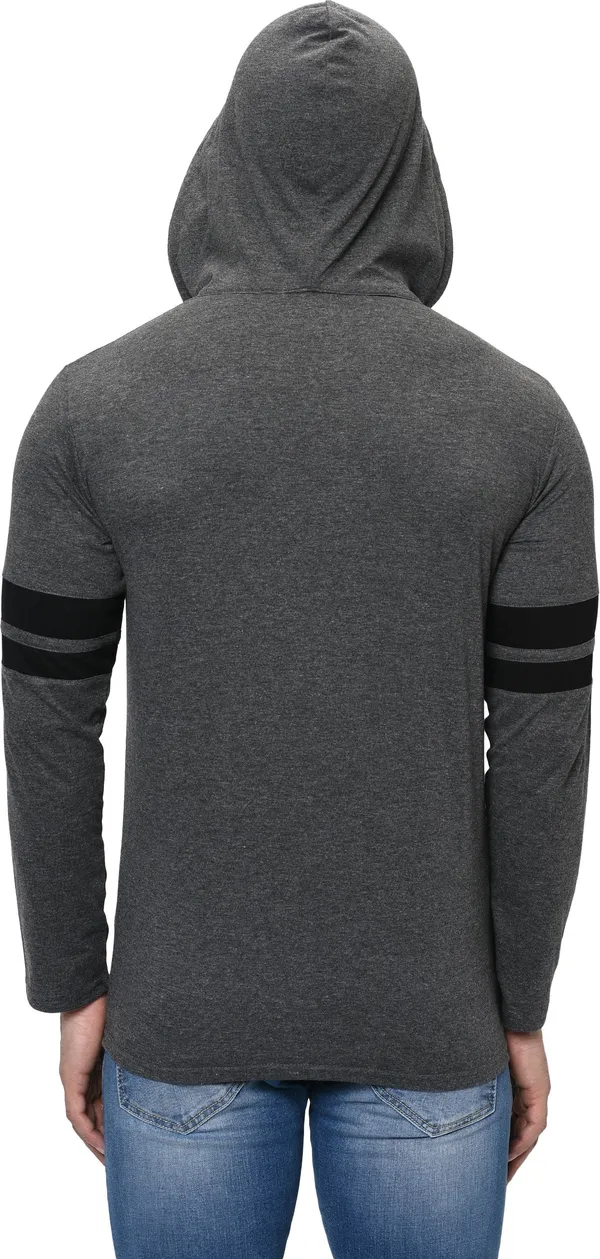 Black_&_Grey_Printed_Hooded_Neck_Regukar_Fit_T-Shirt_For_Men