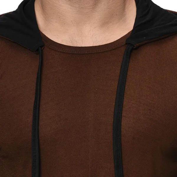 Brown_Printed_Hooded_Neck__Regukar_Fit_T-Shirt_For_Men