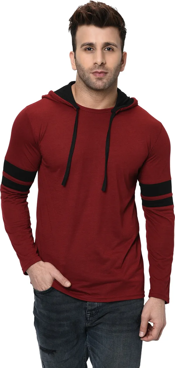 Maroon_Printed_T-Shirt_for_Men_|_Hooded_Neck,_Regular_Fit