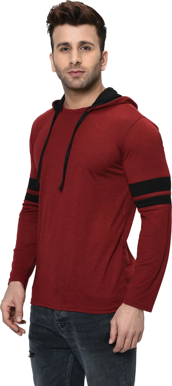 Maroon_Printed_T-Shirt_for_Men_|_Hooded_Neck,_Regular_Fit