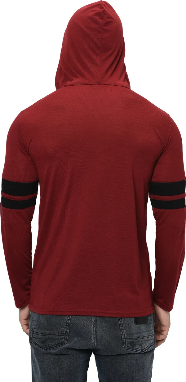 Maroon_Printed_T-Shirt_for_Men_|_Hooded_Neck,_Regular_Fit