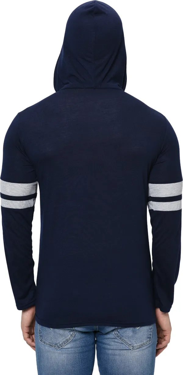Dark_Blue_&_Grey_Printed_Hooded_Neck_Regukar_Fit_T-Shirt_For_Men