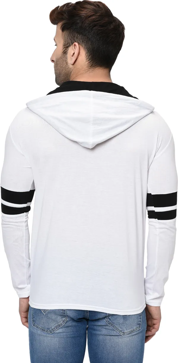 White_Printed_Hooded_Neck_Regukar_Fit_T-Shirt_For_Men