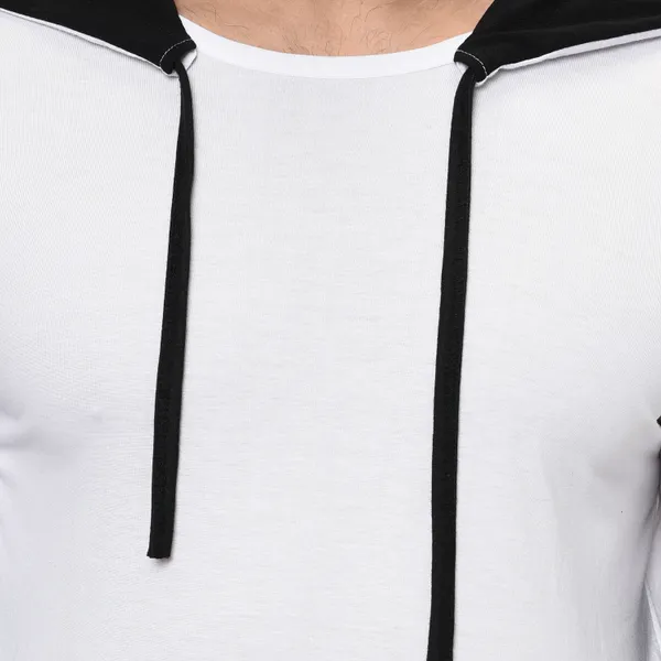 White_Printed_Hooded_Neck_Regukar_Fit_T-Shirt_For_Men
