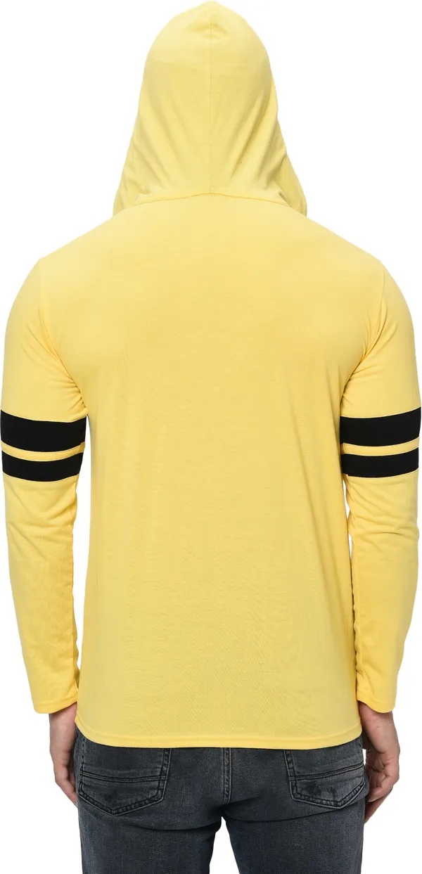 Yellow_Printed_Hooded_Neck_Regukar_Fit_T-Shirt_For_Men