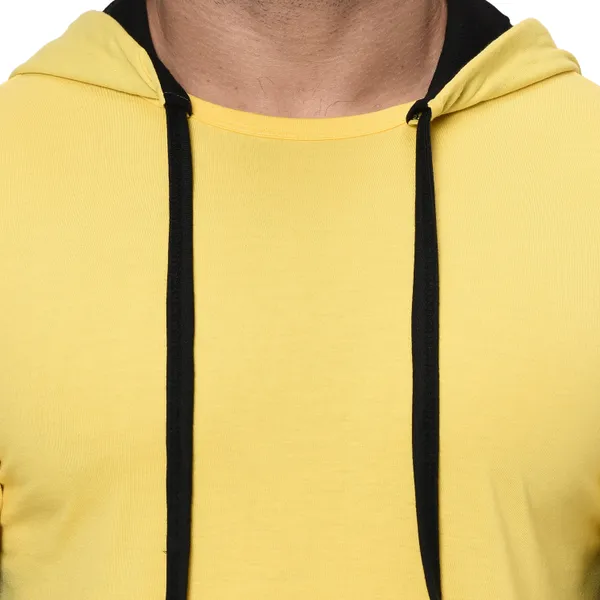 Yellow_Printed_Hooded_Neck_Regukar_Fit_T-Shirt_For_Men