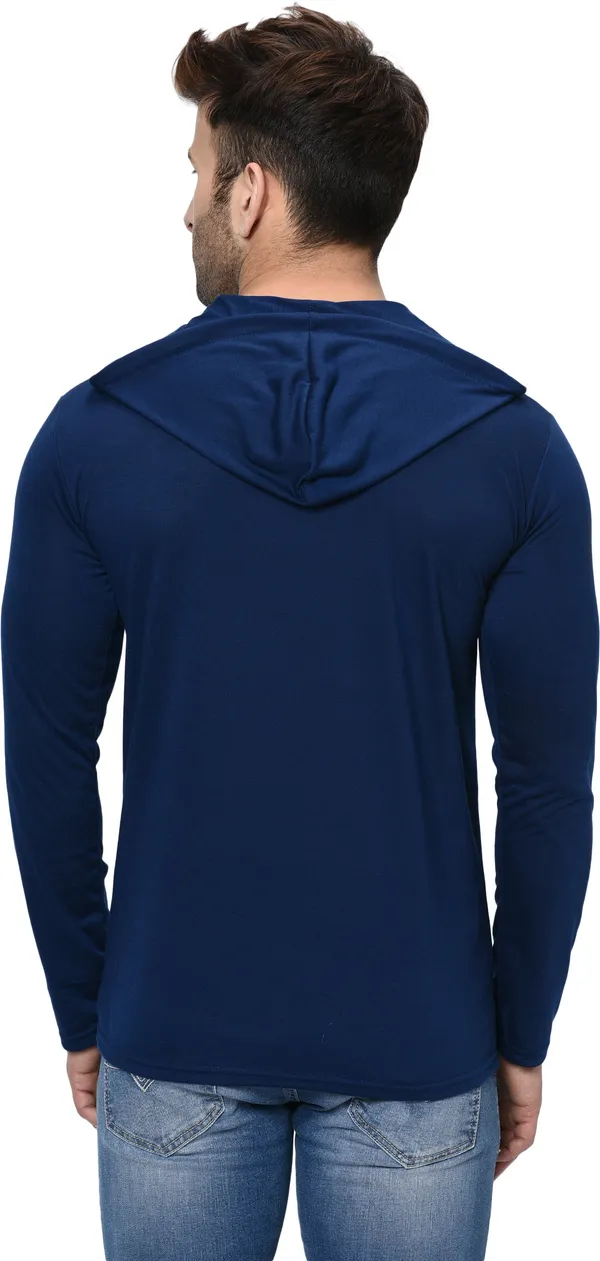 Dark_Blue_Cotton_Solid_Hooded_Neck_Regukar_Fit_T-Shirt_For_Men