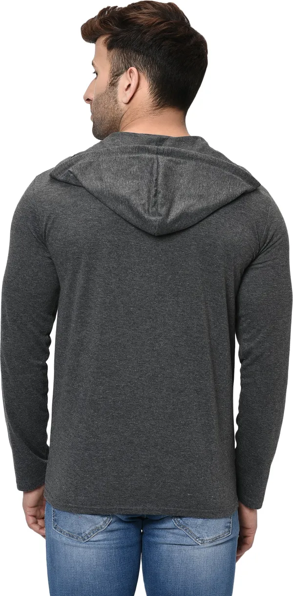 Grey_Cotton_Solid_Hooded_Neck_Regukar_Fit_T-Shirt_For_Men