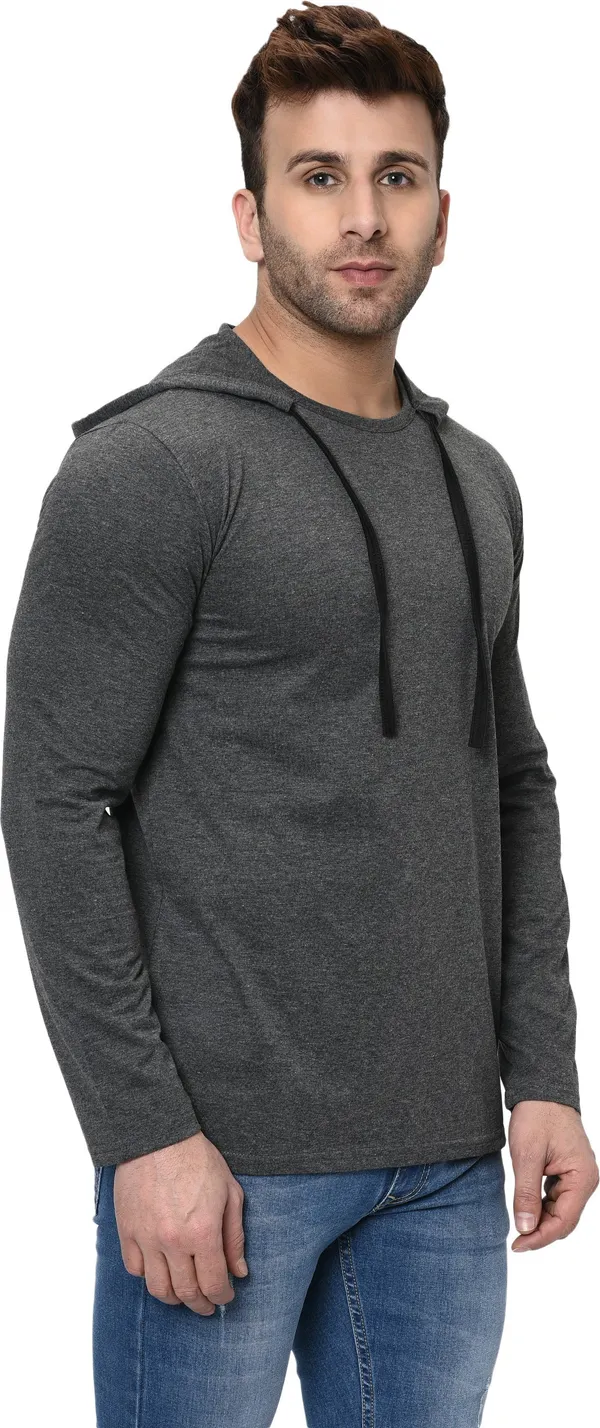 Grey_Cotton_Solid_Hooded_Neck_Regukar_Fit_T-Shirt_For_Men