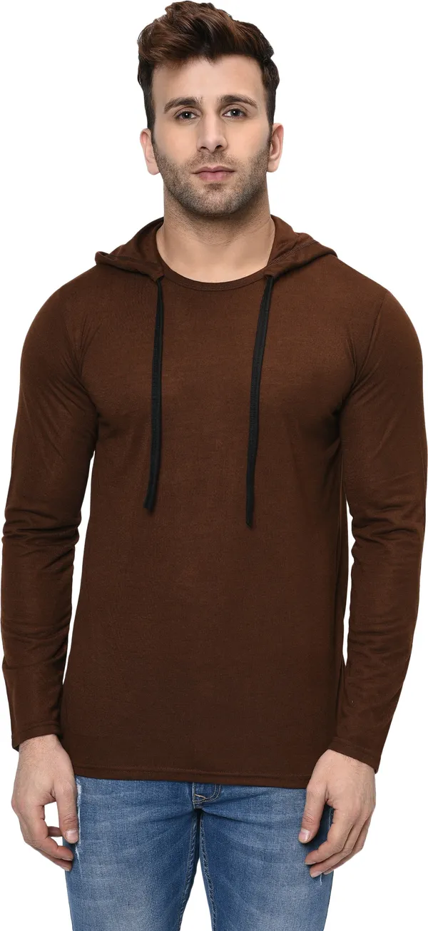 Brown_Solid_Cotton_T-Shirt_for_Men_|_Hooded_Neck,_Regular_Fit