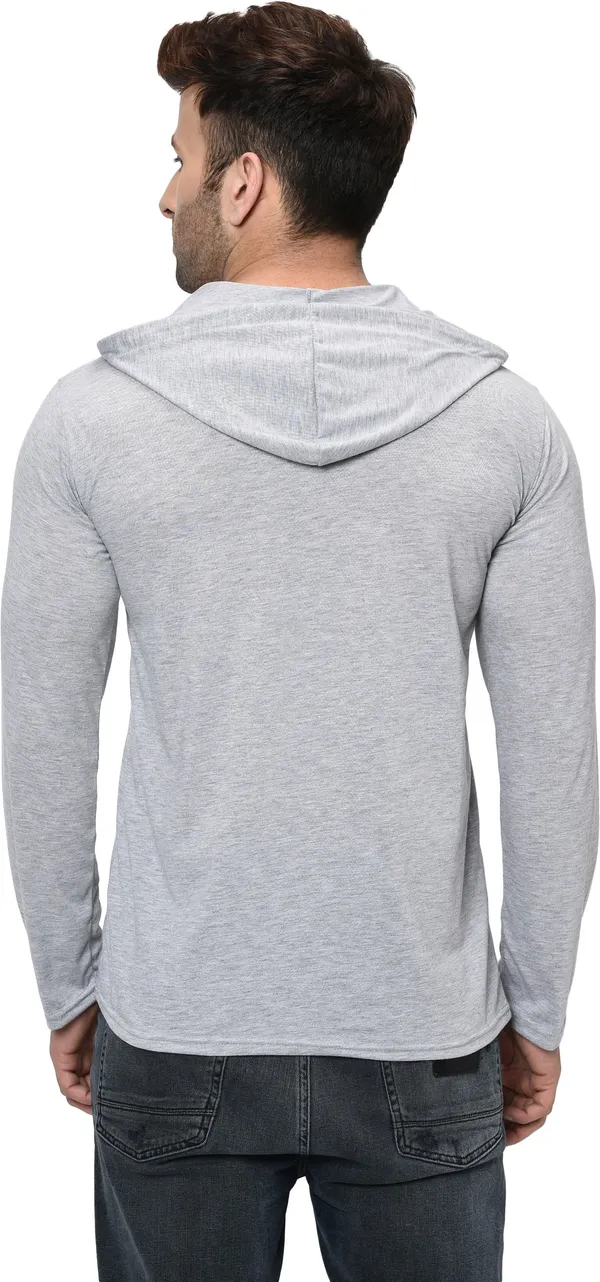 Grey_Cotton_Solid_Hooded_Neck_Regukar_Fit_T-Shirt_For_Men