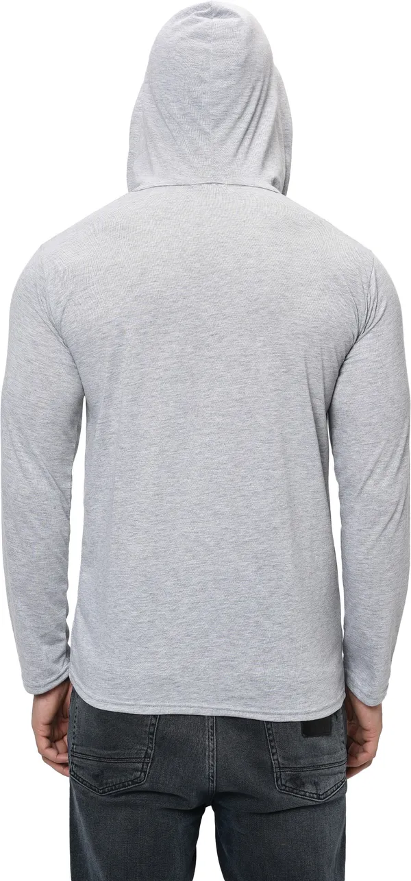 Grey_Cotton_Solid_Hooded_Neck_Regukar_Fit_T-Shirt_For_Men