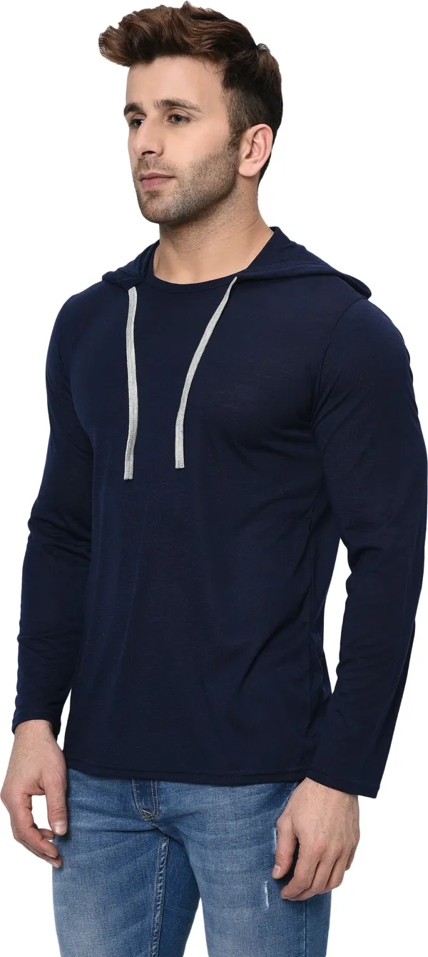 Black_Cotton_Solid_Hooded_Neck_Regukar_Fit_T-Shirt_For_Men
