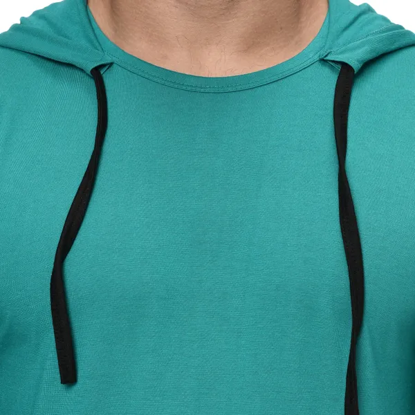 Light_Green_Cotton_Solid_Hooded_Neck_Regukar_Fit_T-Shirt_For_Men