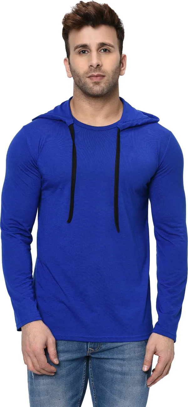 Dark_Blue_Cotton_Solid_Hooded_Neck_Regukar_Fit_T-Shirt_For_Men