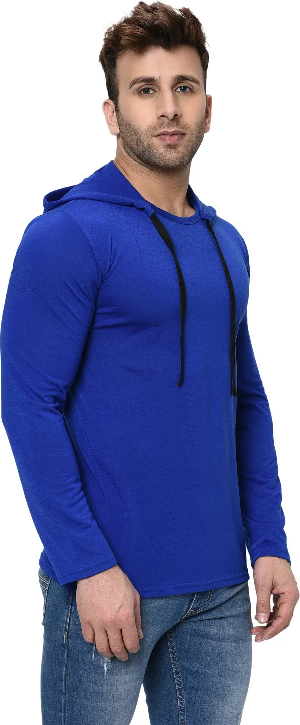Dark_Blue_Cotton_Solid_Hooded_Neck_Regukar_Fit_T-Shirt_For_Men