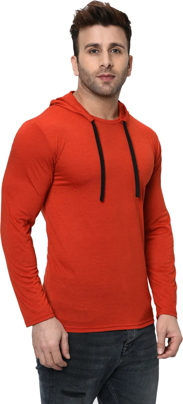 Red_Cotton_Solid_Hooded_Neck_Regukar_Fit_T-Shirt_for_men