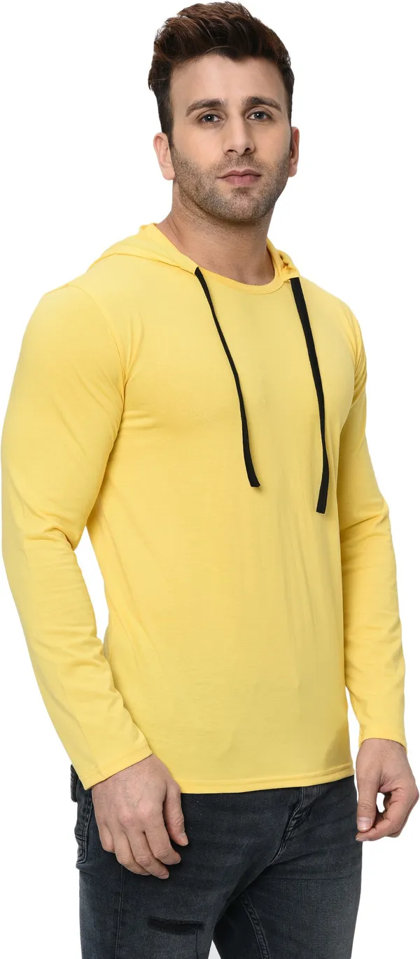 Yellow_Cotton_Solid_Hooded_Neck_Regukar_Fit_T-Shirt_for_men