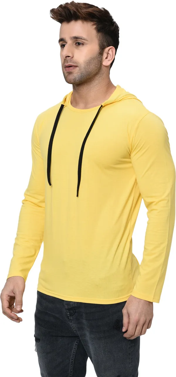 Yellow_Cotton_Solid_Hooded_Neck_Regukar_Fit_T-Shirt_for_men