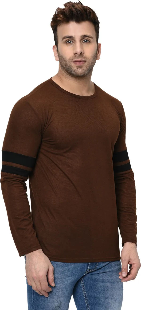 Brown_Striped_Round_Neck_Regukar_Fit_T-Shirt_for_men