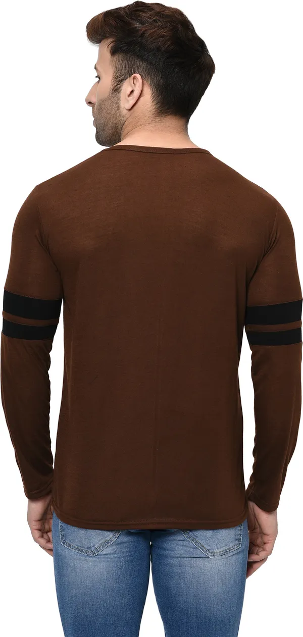 Brown_Striped_Round_Neck_Regukar_Fit_T-Shirt_for_men