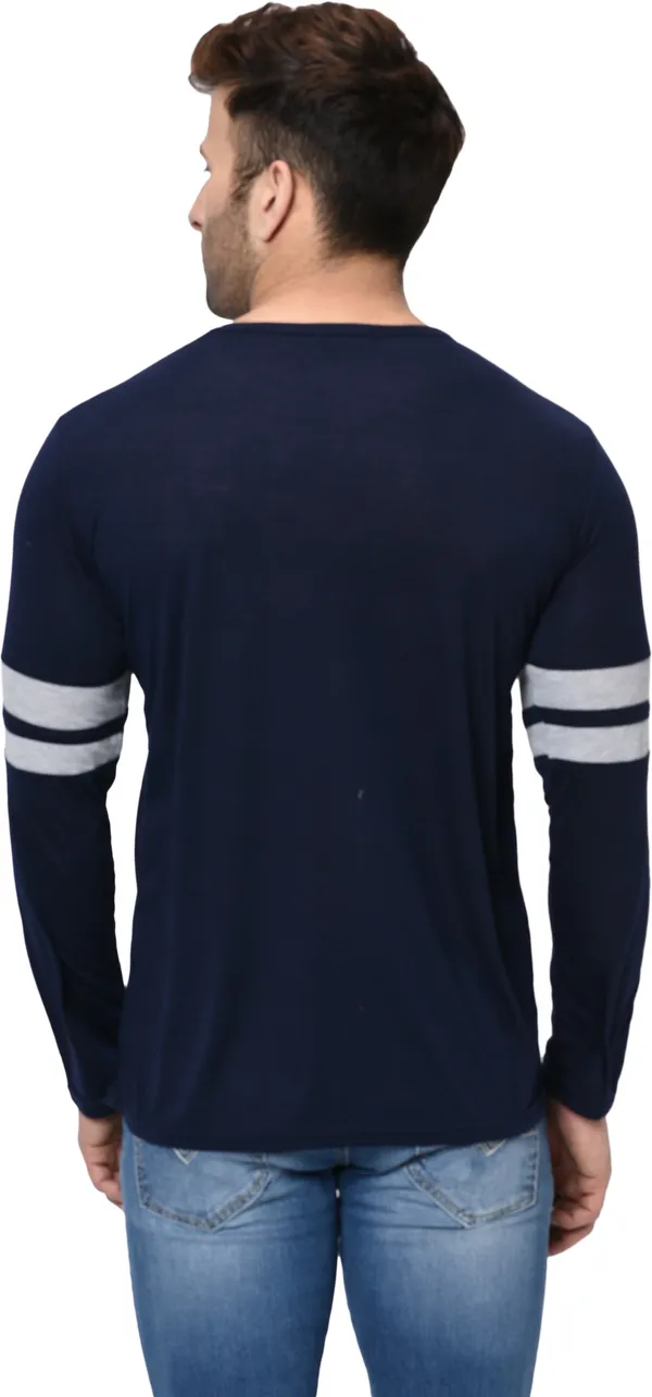 Dark_Blue_Striped_Round_Neck_Regukar_Fit_T-Shirt_For_Men