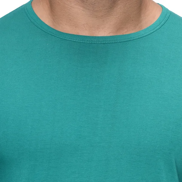 Light_Green_Striped_Round_Neck_Regukar_Fit_T-Shirt_For_Men